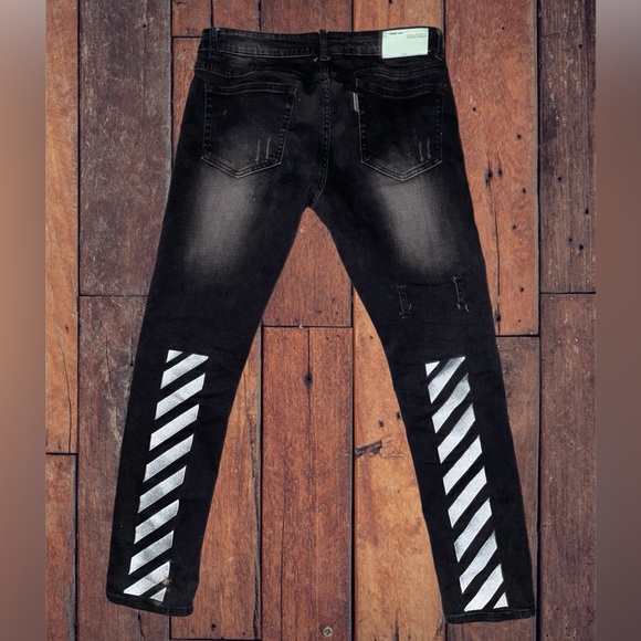 Off-White Other - Distressed Slim Faded Off-White Jeans